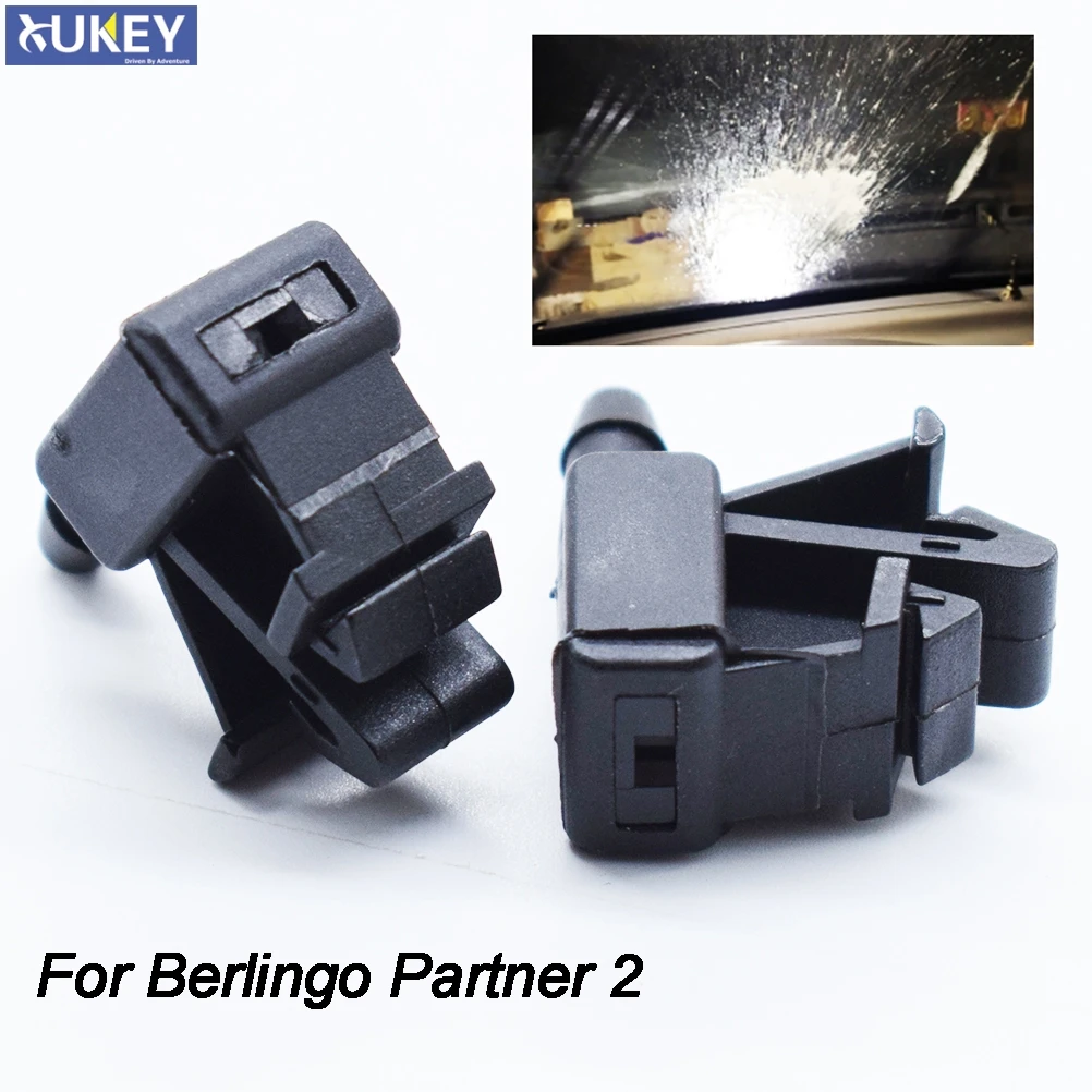 Coppia Spray Ugello Tergicristallo Anteriore Per Peugeot Partner Tepee Mk2 Cappuccio Liquido Ricambi Auto Per Citroen Berlingo 2 2008 - 2018