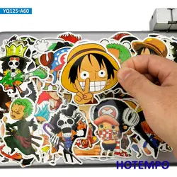 Paquet d'autocollants de bande dessinée populaire Luffy Zoro Nami Chopper, pour téléphone portable, bagages, Skateboard, vélo, voiture, à faire soi même, 60 pièces 