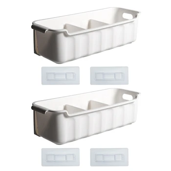 

2pcs Multifunctional Hanging Kitchen Drawer Storage Basket Wall-mounted Cabinet Push-pull Shelf Rack for Seasoning