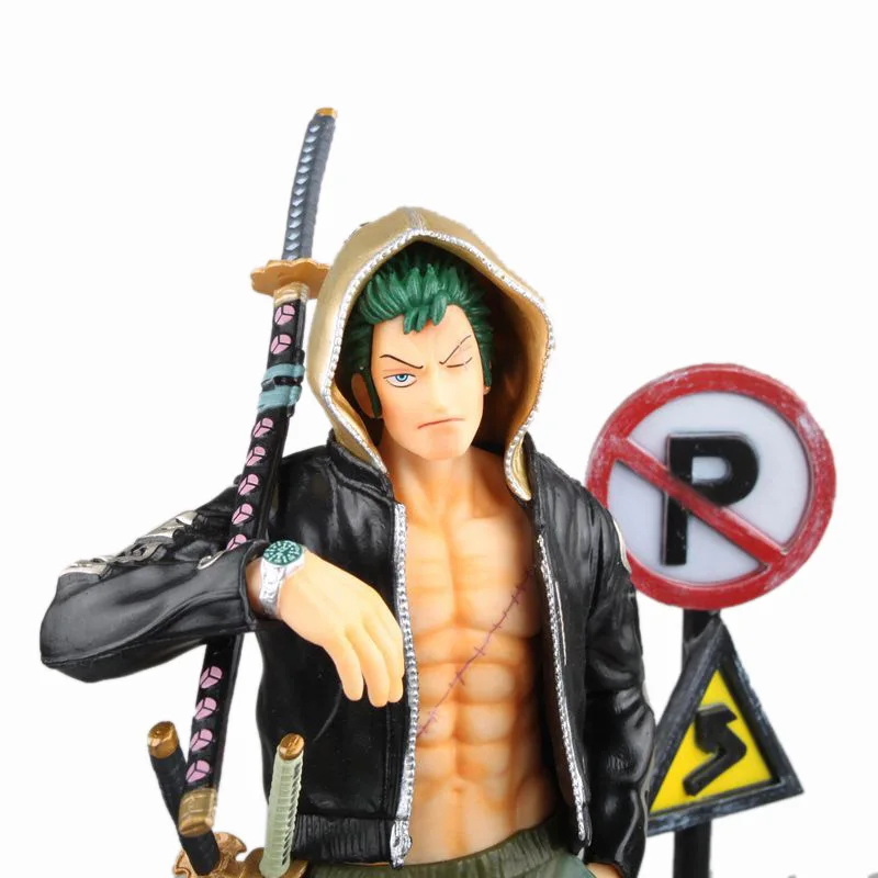 

2019 New One Piece Street Fashion Roronoa Zoro PVC Action Figure Statue Model Toys Doll