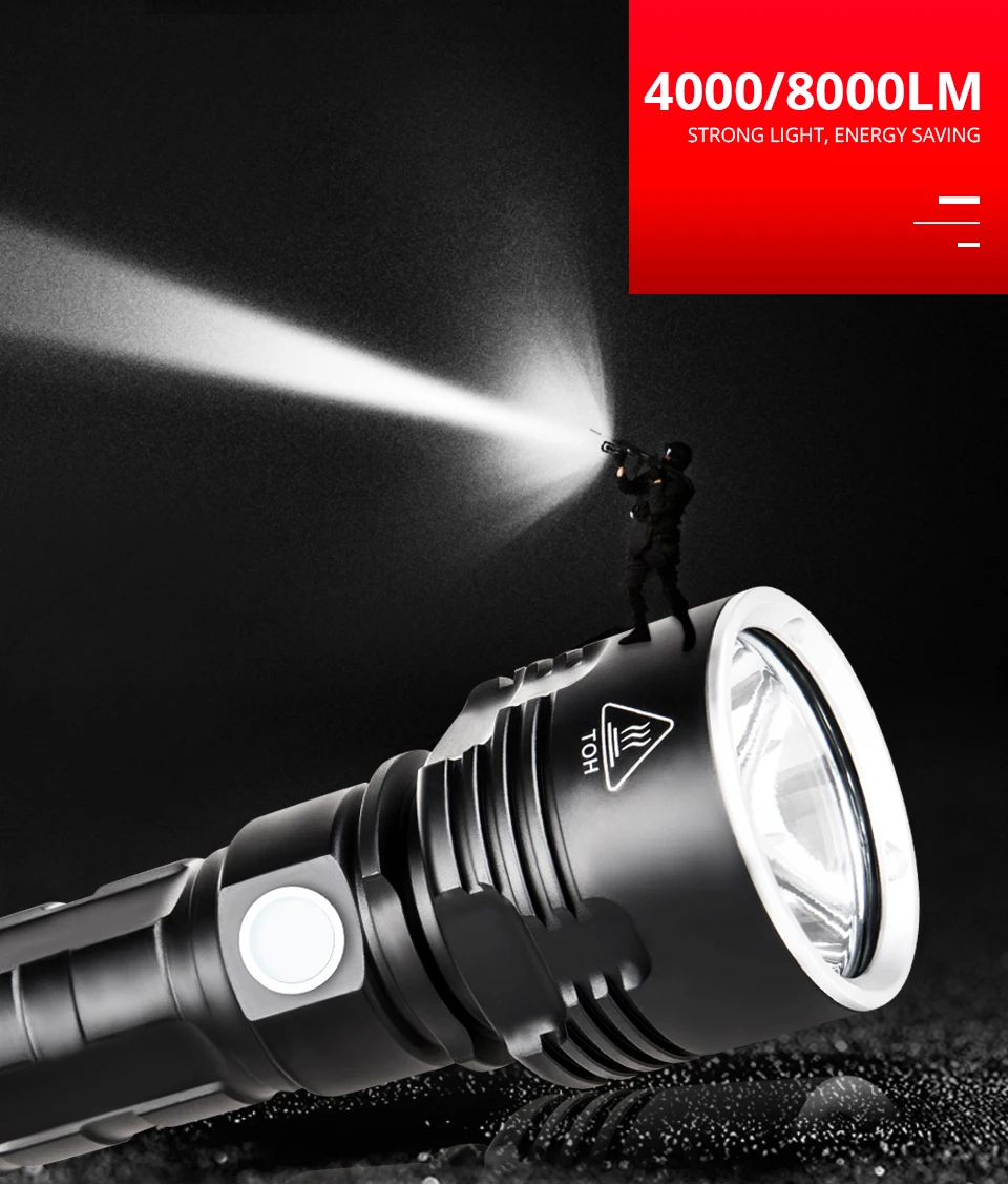 EeeToo Ультра мощный светодиодный фонарь L2 P70.2 тактический фонарь USB Перезаряжаемый Linterna водонепроницаемый ночной фонарь