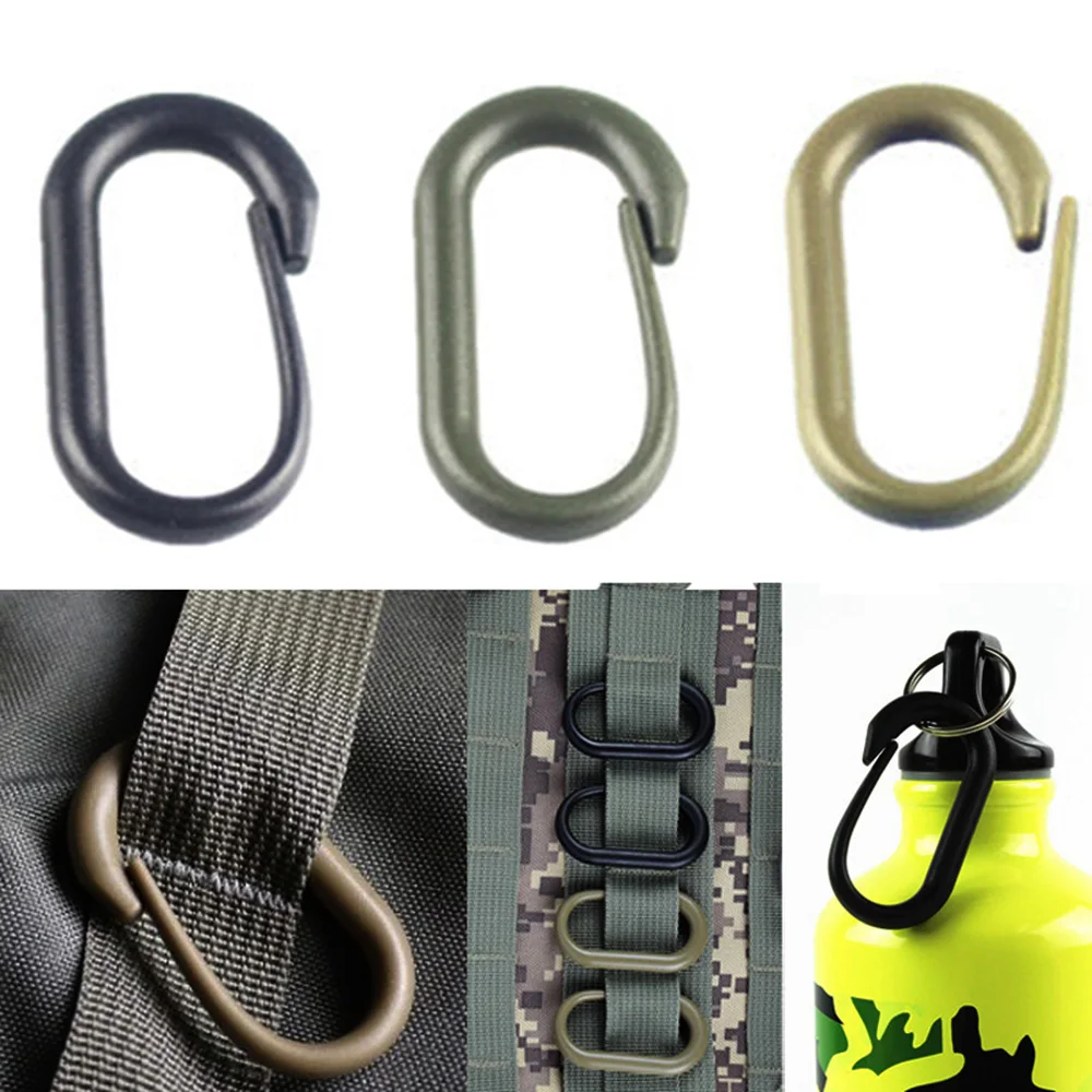 2 шт. пластиковый рюкзак Quickdraw карабин Лямки Тактический Molle прикрепить зажим застежка крючок повесить держатель бутылки открытый оснастки пряжки