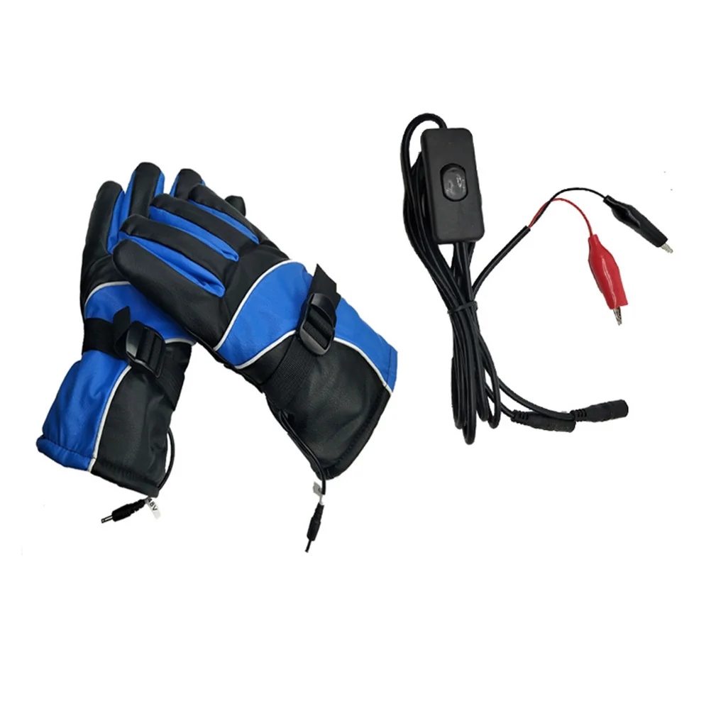 Перчатки с электрическим подогревом, кабель для зарядки, теплые перчатки с подогревом, термоперчатки с сенсорным экраном, защитная крышка для пальцев для езды на открытом воздухе