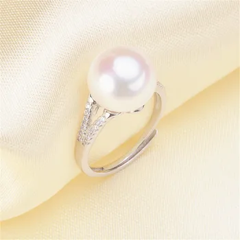 

Beautiful Band Jewelry Promise Ring Hollow Leaves & Pearl Rings Accessories 925 Silver Fashion Jewelry CZ Crystal Accessories