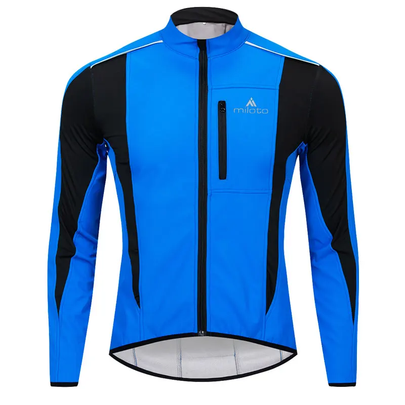 Blue Cycling Jacket Ветрозащита спортивная зимняя велосипедная куртка Мужская MTB велосипедная термокуртка Мужская зимняя спортивная куртка водонепроницаемая ветровка для бега - Цвет: Blue Cycling Jacket