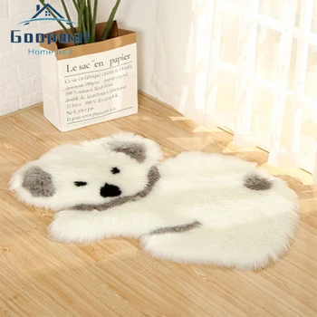 

Creative Cartoon Koala Plush Floor Mat Home Living Room Imitation Fur Rug Animal Modeling Area Rug Children's Room Furry Rug