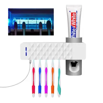 

UVC UV lamp Toothbrush Sterilizer light Ultraviolet Bactericidal Disinfection Toothbrush Holder Automatic Toothpaste Dispenser