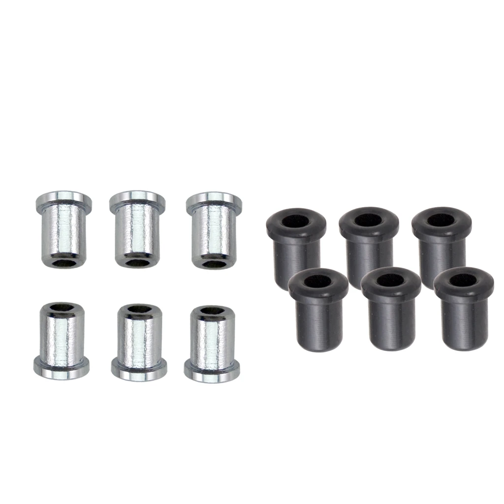 12PCS Electric Guitar String Mounting Body Ferrules Bushing Silver & Black