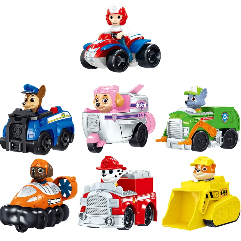 Paw Patrol собака смотровая башня трек спасательная база игрушки набор Райдер щебень Аниме фигурки Модель Дети День рождения лучший подарок - Цвет: 7 Pcs Cars