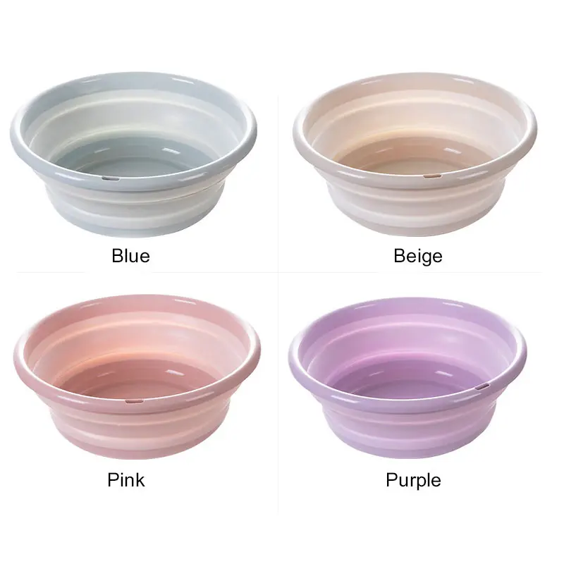 Portable Folding Bucket Purple Beige 1PC Blue Foldable Basin Tourism Plastic Pink Outdoor