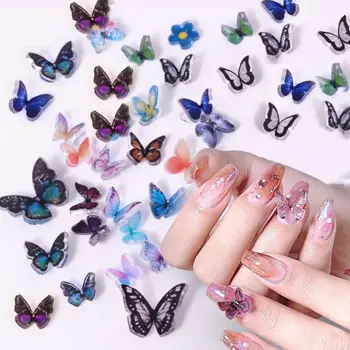 

4Pcs 3D Colorful Butterfly Heat Shrink Handmade Nail Art Earrings Shrinks Dinks Jewelry Making