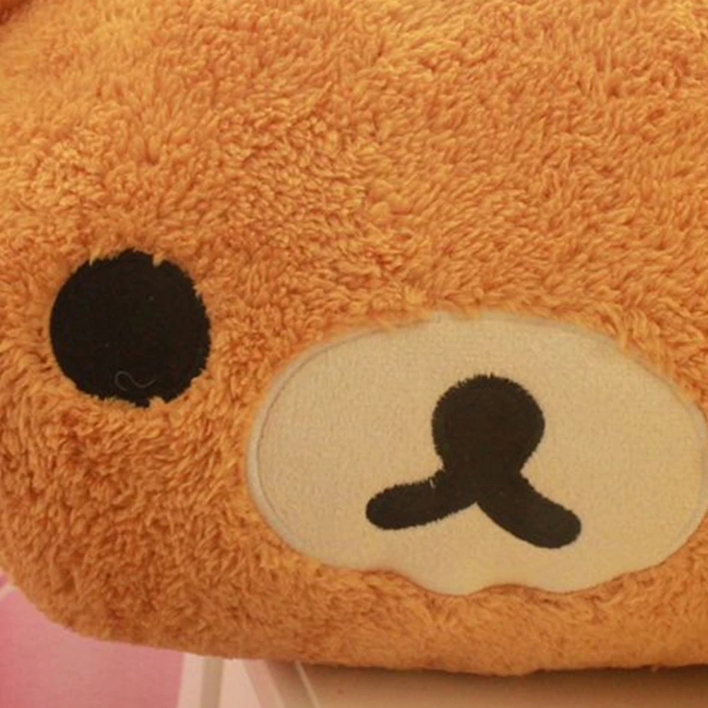 Милый Rilakkuma коричневый медведь маленький желтый цыпленок плюшевые игрушки Мягкий мультфильм теплая подушка с отверстиями для рук зимой для девочек рождественские подарки