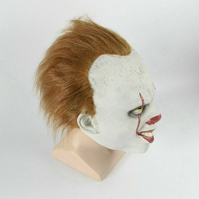 Adult Pennywise IT Clown Deluxe Latex Over Head Halloween Scary Horror