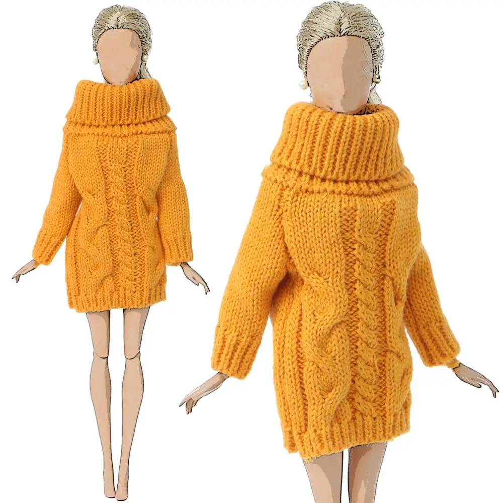 1 комплект желтый вязаный свитер из чистого хлопка теплая зимняя одежда топы