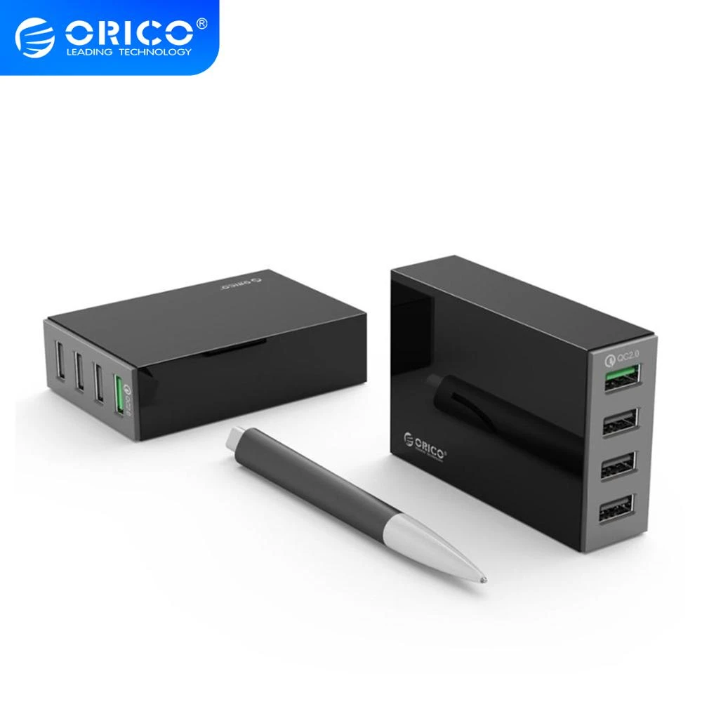 ORICO QC2.0 Fast Charger 4 Ports USB Charger Desktop 34W 5V 2.4A Cell Phone Tablet Charging Station For iPhone Samsung Xiaomi usb car charge