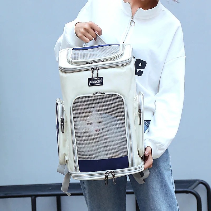 Водонепроницаемый Pet Cat Рюкзак Сумка-переноска для собак пузырь большое пространство Pet Carrier Рюкзак для кошки и маленькая собака на открытом воздухе сумка - Цвет: White