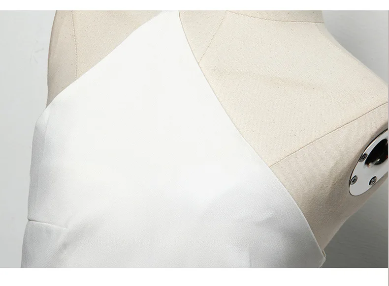 19 Весна и лето стиль черный и белый с рисунком наклонные плечи без спинки платье без рукавов Slim Fit похудение разрез St