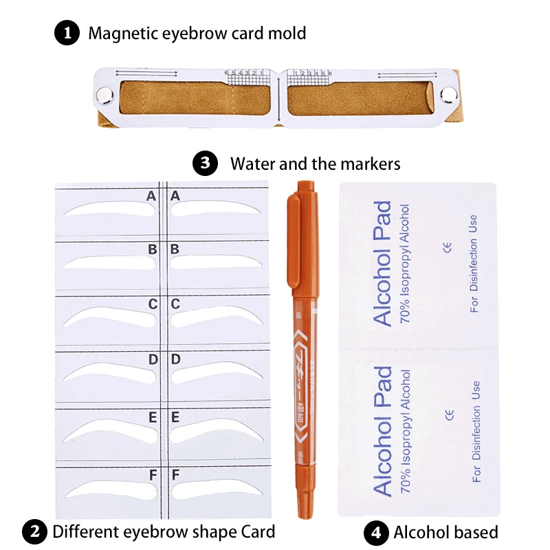 Магнитный микроблейдинг макияж для бровей мерный трафарет для бровей перманентные инструменты для бровей направляющая линейка