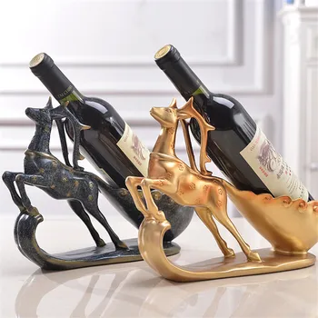 

[HHT] MODERN EUROPEAN SIKA DEER WINE RACK HOME DECORATION ACCESSORIES LIVING ROOM WINE CABINET DECORATIONS CRAFTS GIFTS