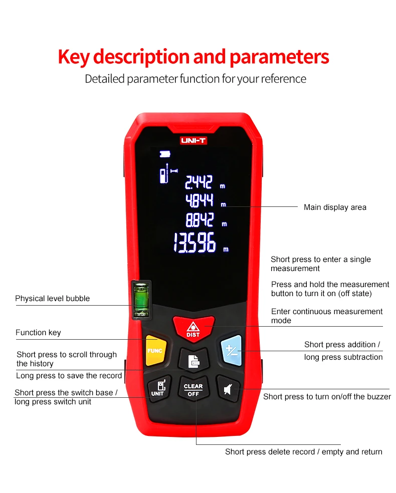 UNI-T лм серии дальномер LM40 LM60 LM80 LM100 LM120 LM150 лазерный дальномер 40 м-150 м электронный дальномер измерительная линейка