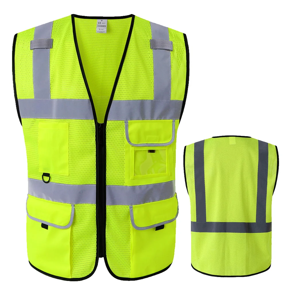 High Visibility Reflective Vest Night Warning Running Vest Women Motorcycle Men Jacket for Summer hi Vis Workerar
