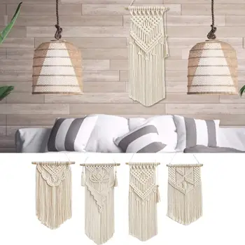 

Nordic Hand-woven Tapestry Bohemian Home Wall Decoration Crafts Custom Cotton Rope Woven Indoor Wall Tape Macrame Wall Hanging