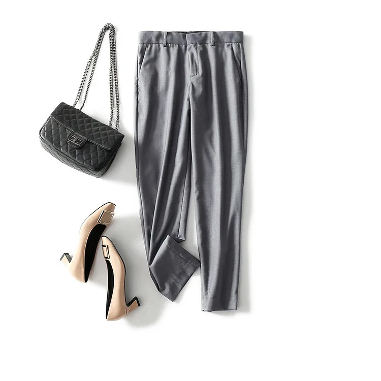 Весна-лето 2020 классические брюки OL простые тонкие с девятью точками Женские