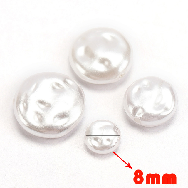 Imitation Baroque Pearl Beads Flat Round Beads for Jewelry Making Needlework DIY Necklace Pendant Bracelet Earrings Charms