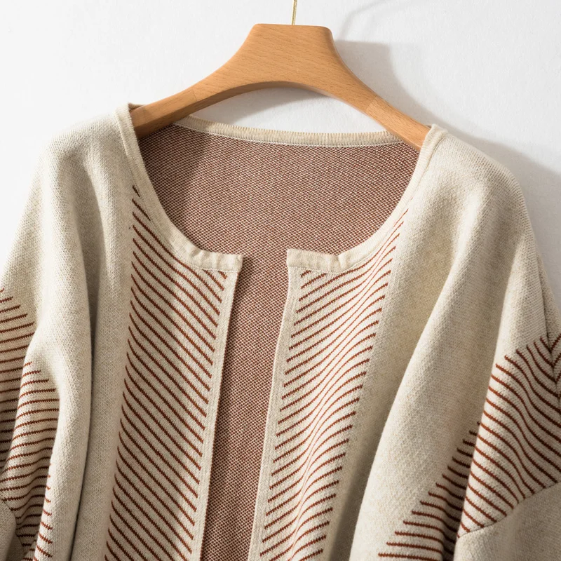 Очень сказочное пальто, Осеннее шерстяное пальто, женское длинное пальто с круглым вырезом, свободные вязаные вечерние кардиганы, толстый свитер, шаль, новинка