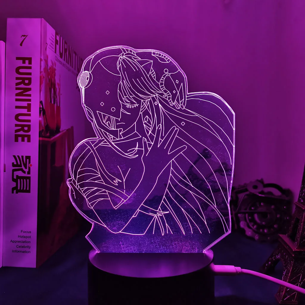 Acrylic Led Night Light Lamp Anime Elfen Lied Lucy Nyu Figure Desk 3D Lamp for Kids Child Room Decorative Nightlight Manga Gift nite light