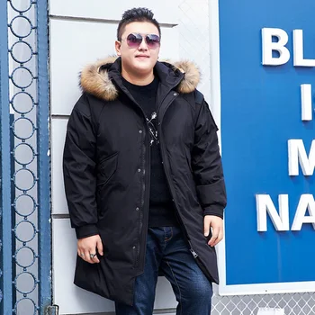 

Down jacket men's new medium long large haircollar fat fat man extra large fashionable fat thickened warm coat 170 kg 10x coat