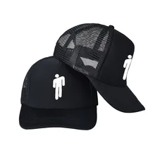 Европейский и американский рэпер Billie Eilish шапки с вышивкой болельщиков бейсбольная кепка s для мужчин и женщин козырек летняя сетчатая Кепка Blac& White