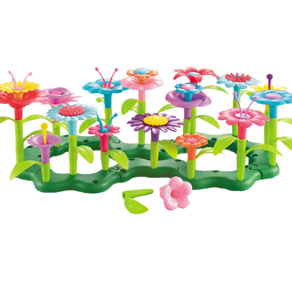 Kids Toys Flower Building Toy Set, Garden Building Blocks Playset for Girls Boys, Colorful Educational Toys for Decoration