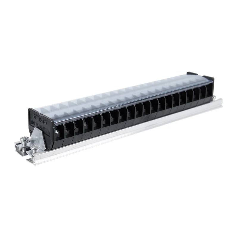 

25mm DIN Rail 20 Position 660V 15A Barrier Screw Terminal Strip