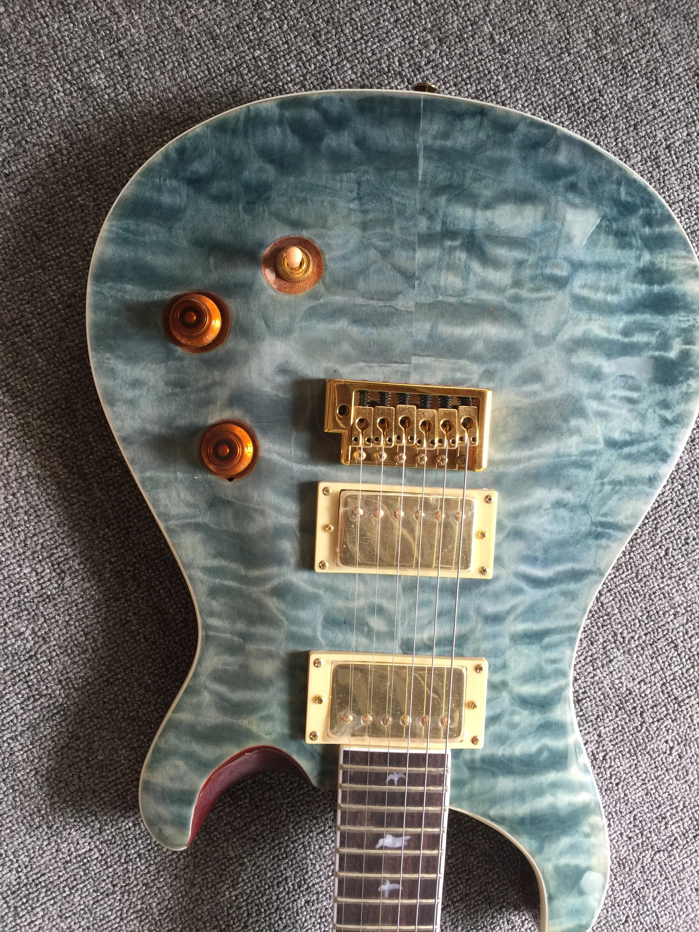

Electric Guitar / anmiyue light blue water ripple veneer exquisite high-end guitar / customizable Chinese electric guitar