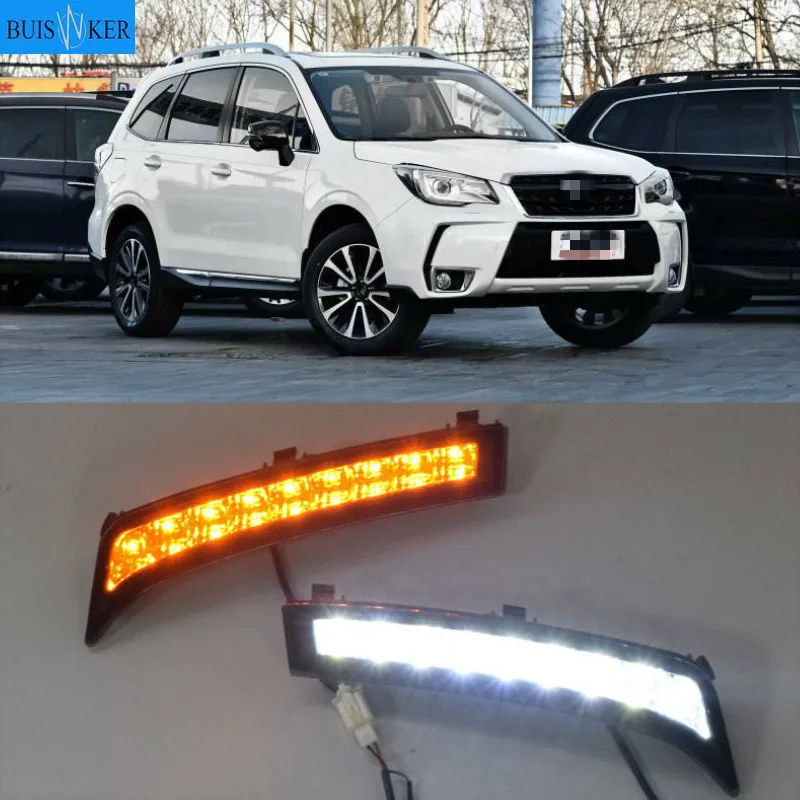 2Pcs/Pair SUNKIA Daylight Fog Lamp Car LED Daytime Running Light Black Cover DRL for Subaru Forester 2013 2014 2015 2016 | Автомобили и