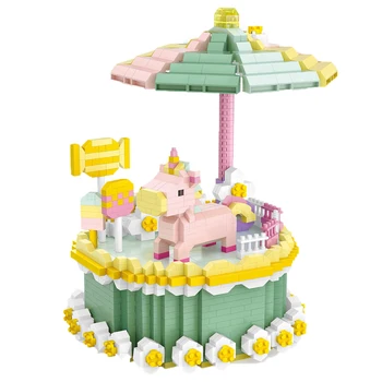 

New Mini Cake Gourmet Series Music Box Castle Model Building Blocks kit Bricks Set Girls Toys for Kid Christmas Birthday Gift