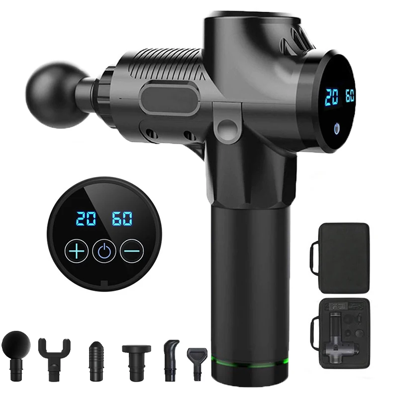 LCD Display Massage Gun Deep Muscle Massager Muscle Pain Body Neck Massage Exercising Relaxation Slimming Shaping Pain Relief afbeelding