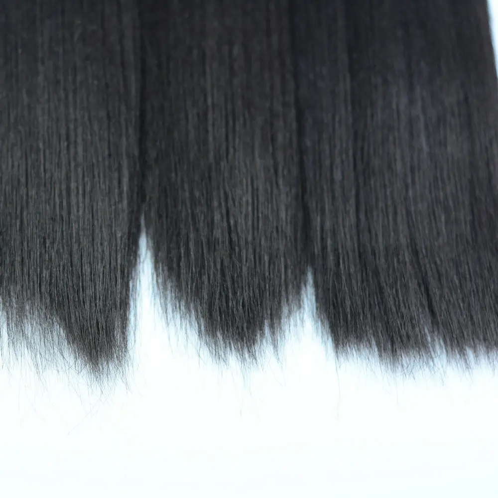 Adorable Synthetic Hair Extension Yaki Straight 100g 20-30inch Soft Silk Weave Bundles Heat Resistant