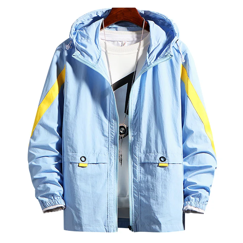 

Mens Spring Men Jacket 2020 Zipper Windbreaker Jackets Thin Outwear Ultra-Light Windbreake Jacket Multi-pocket Hooded Coat