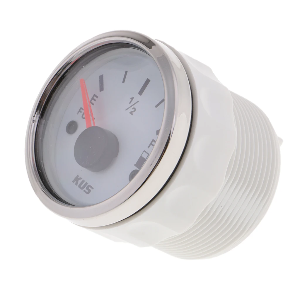 2inch 52mm Car Boat Marine Fuel Level Gauge Meter White - Universal Fits