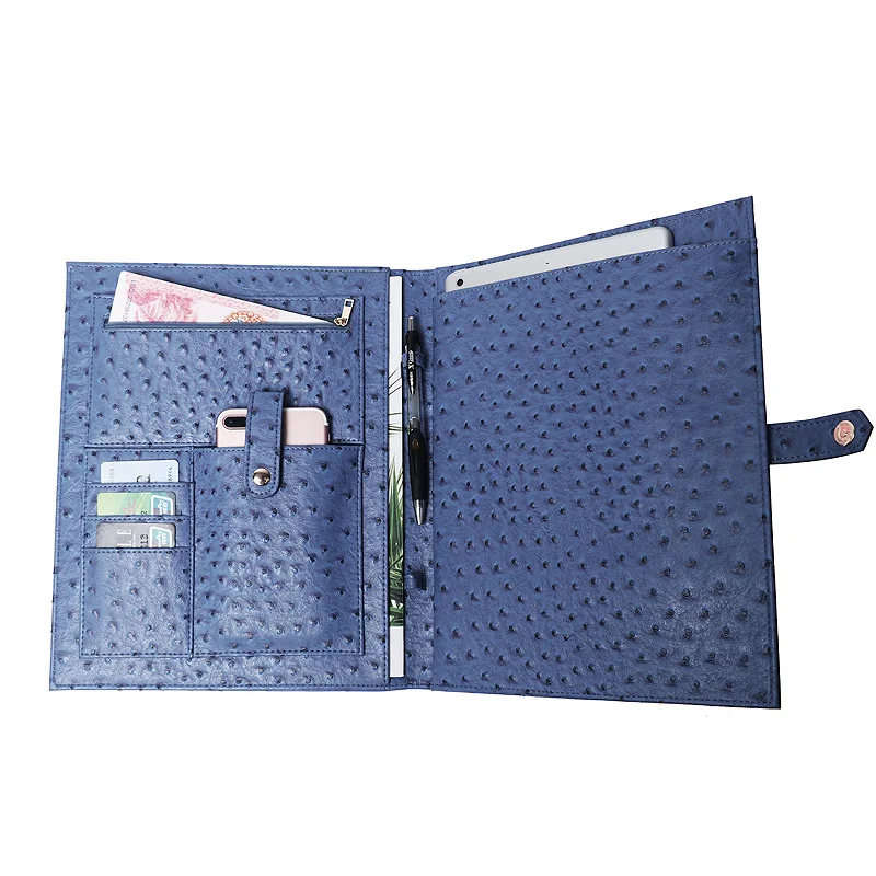 Ostrich Blue Модная А4 Большая вместительная Мужская Сумка для документов, мужской деловой портфель, папка для документов, дизайнерская сумка для документов с рисунком страуса - Цвет: Ostrich Blue