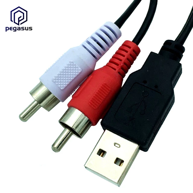 Eller enten Pelagic længde 1.5m USB 2.0 A Male to 2RCA Phono AV Cable Lead PC TV AUX Audio Video  Adapter _ - AliExpress Mobile