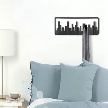 

Multipurpose Bedroom Durable Coat Storage Black Sturdy Wall Mount Hanger Living Room Hook Decorative Pastoral Style Home