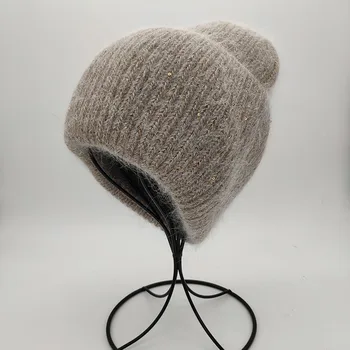Unisex  rabbit fur Beanie