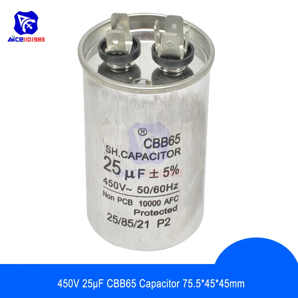 Diymore CBB65 может конденсатор 50/60 Гц 450 в 25μF ± 5% емкость для кондиционера переменного