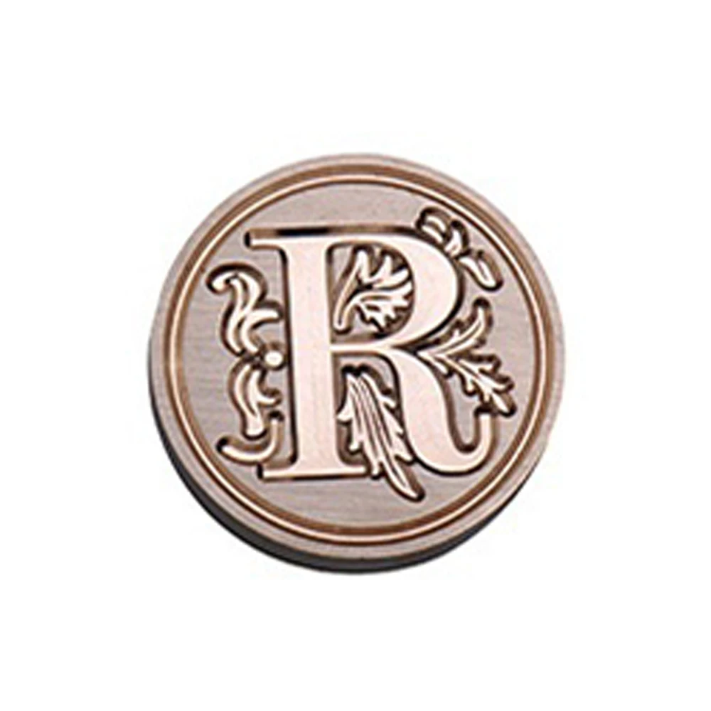 R Sealing Stamp Letters Brown Customize Vintage Envelope Candle Seal Fire Candle Seal European Alphabet A-Z 1 Set Logo Decor - Цвет: R
