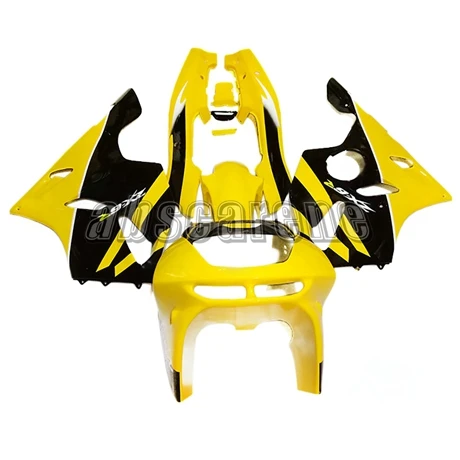 Полный комплект обтекателя для Kawasaki ZX6R ZX-6R 1994 1995 1996 1997 94 95 96 ABS Пластик комплекты для корпуса мотоцикла черный глянец желтые крышки