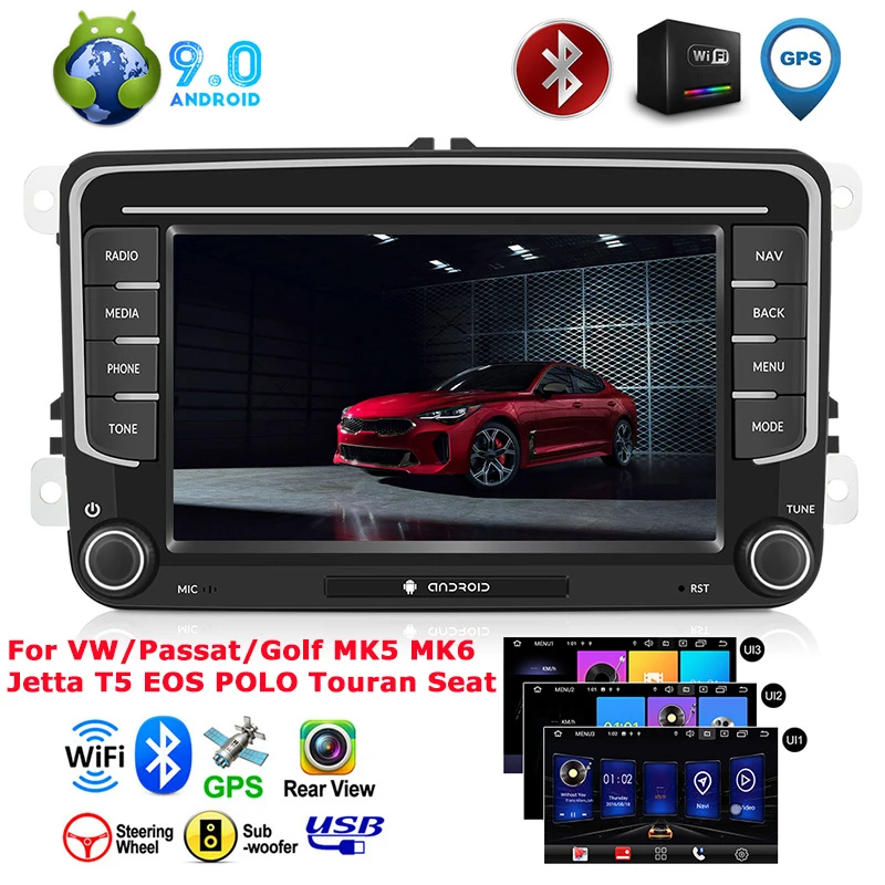 Универсальный Автомобильный мультимедийный плеер Android 9 0 с GPS навигацией 7 дюймов