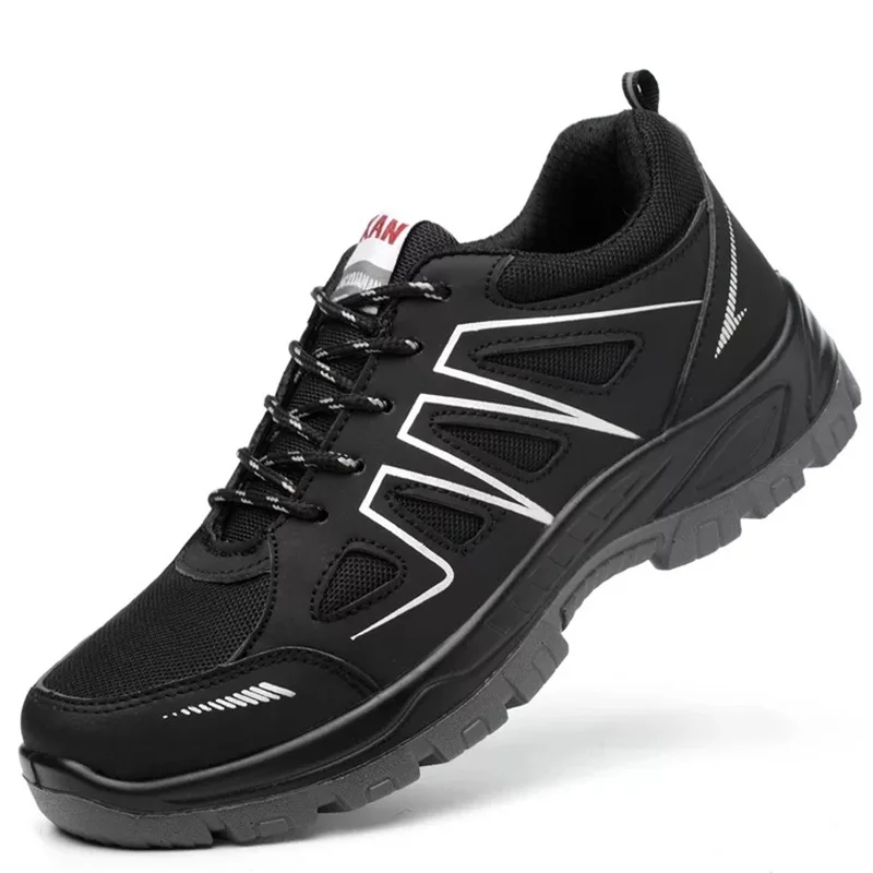 

dewbest Men Fashion Safety Shoes Breathable Four seasons women Anti-smashing steel toe caps Anti-piercing fiber mens work Shoes